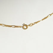 Italian 18K Figaro Chain In Solid Yellow Gold, 2.5mm Gold Link Necklace, Estate Jewelry, 750 Hallmark, 17" L