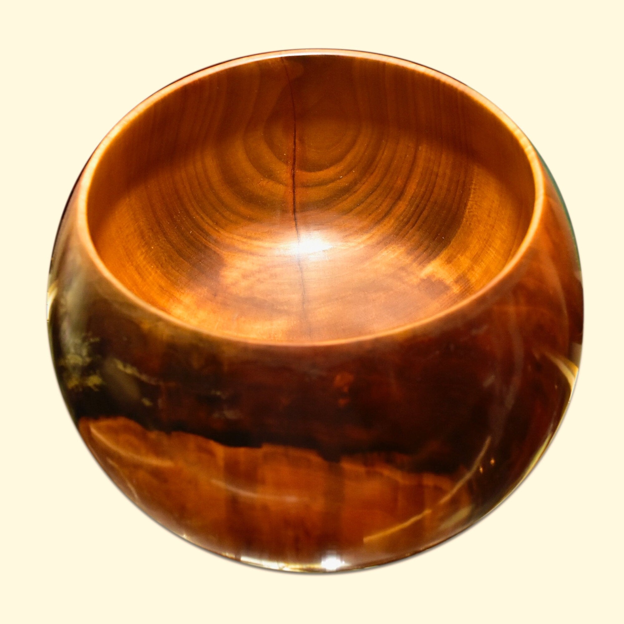 Signed Moulthrop Figured Tulipwood Bowl, Decorative Wooden Bowl, Contemporary Table Center Piece, Moulthrop Studios, 8 1/8" H