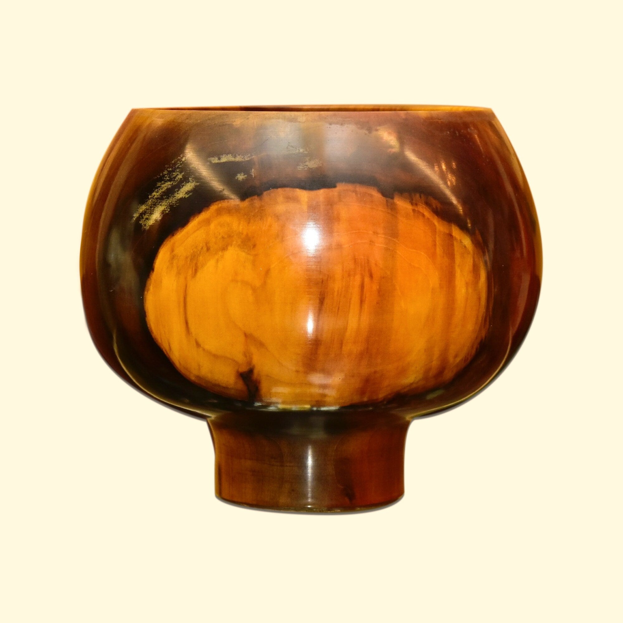 Signed Moulthrop Figured Tulipwood Bowl, Decorative Wooden Bowl, Contemporary Table Center Piece, Moulthrop Studios, 8 1/8" H