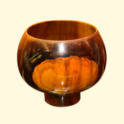 Signed Moulthrop Figured Tulipwood Bowl, Decorative Wooden Bowl, Contemporary Table Center Piece, Moulthrop Studios, 8 1/8" H