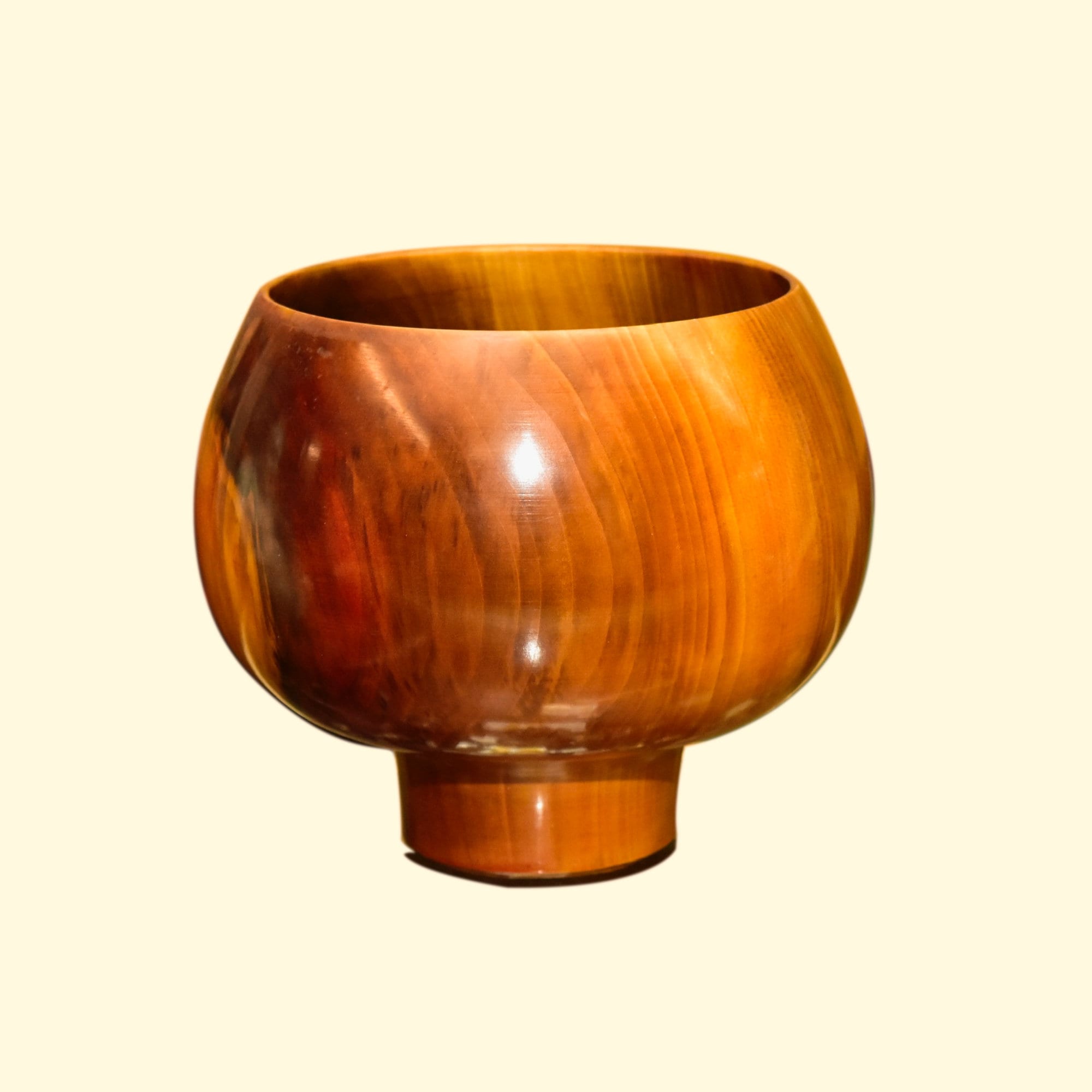 Signed Moulthrop Figured Tulipwood Bowl, Decorative Wooden Bowl, Contemporary Table Center Piece, Moulthrop Studios, 8 1/8" H