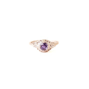 Art Deco Solitaire Sapphire Filigree Engagement Ring In 14K White Gold, Diamond Accents, Promise Ring, 6 3/4 US - Good's Vintage