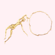 Modernist GSM Brass Plated Pendant Necklace, Huge Mixed Metal Articulated Dancing Lady Figure Pendant, Adjustable