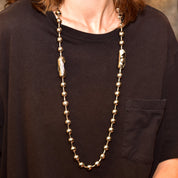 Oversized Ball Chain Necklace, Retro Chunky Stainless Steel Wrap Necklace, Versatile Jewelry, 36" L