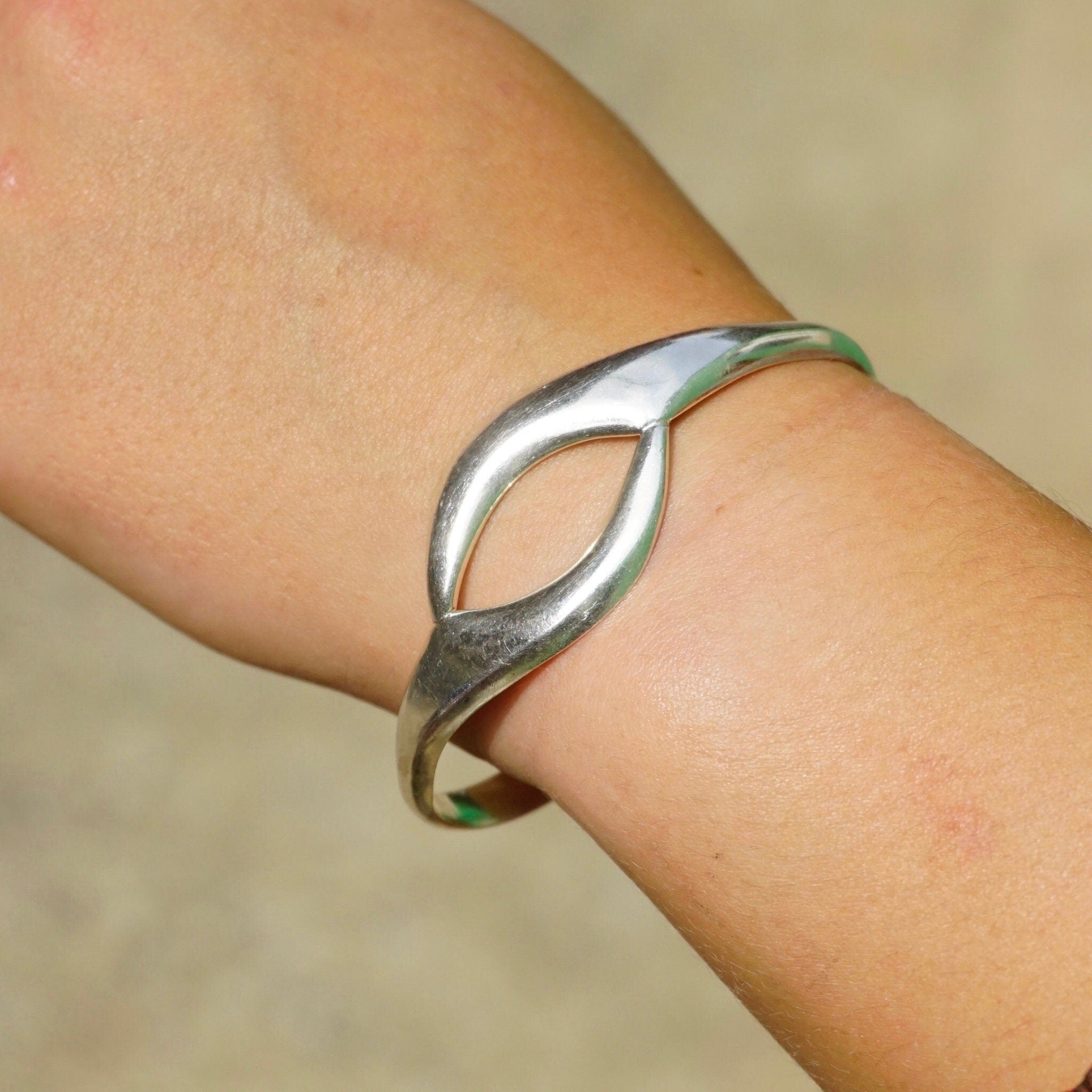 Vintage Sterling Silver Bracelet Cuff, Made In Mexico Silver Bracelet, Modern Silver Bracelet, Minimalist Cuff, 950 Jewelry