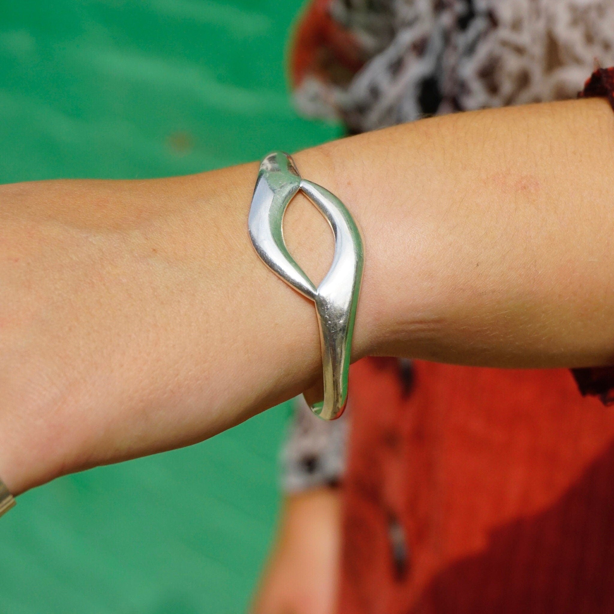 Vintage Sterling Silver Bracelet Cuff, Made In Mexico Silver Bracelet, Modern Silver Bracelet, Minimalist Cuff, 950 Jewelry