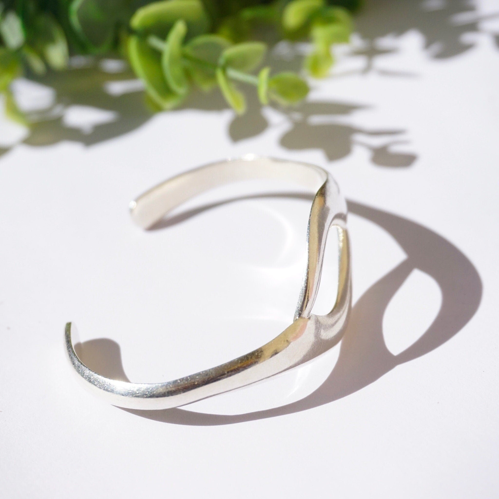 Vintage Sterling Silver Bracelet Cuff, Made In Mexico Silver Bracelet, Modern Silver Bracelet, Minimalist Cuff, 950 Jewelry