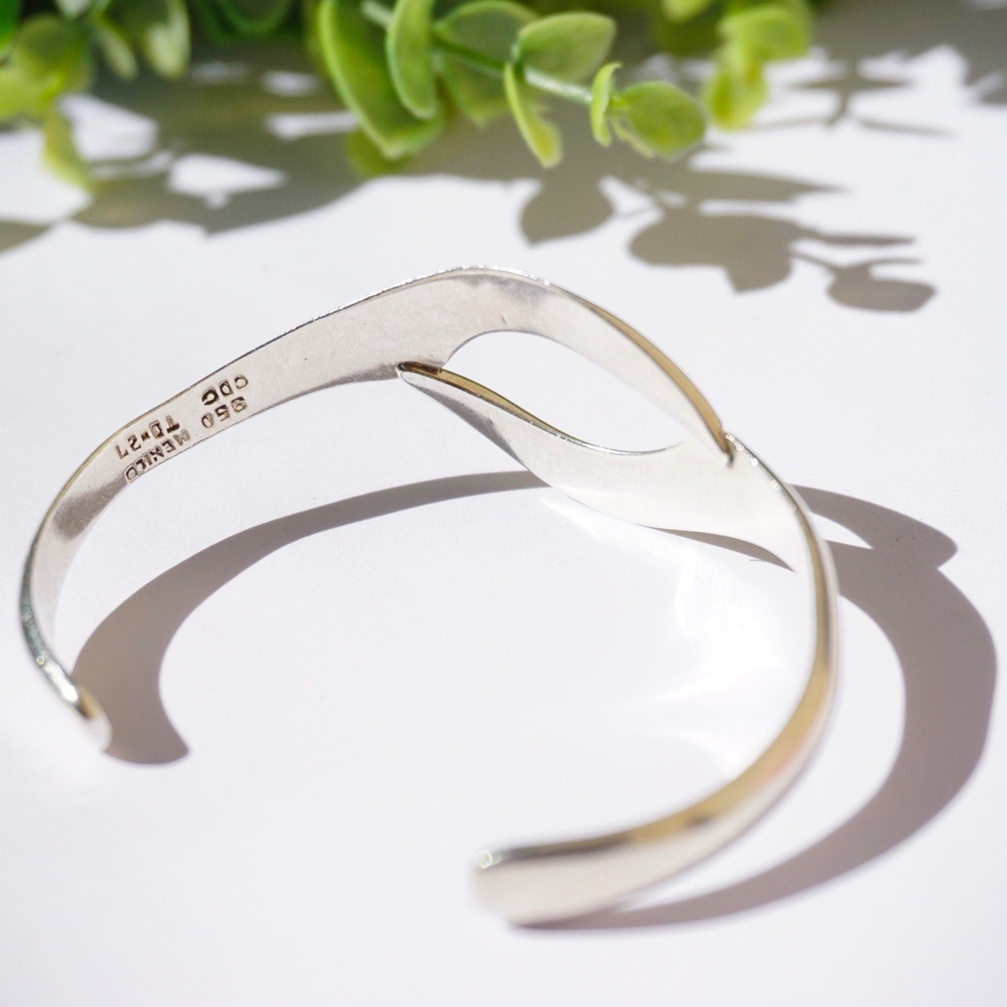 Vintage Sterling Silver Bracelet Cuff, Made In Mexico Silver Bracelet, Modern Silver Bracelet, Minimalist Cuff, 950 Jewelry