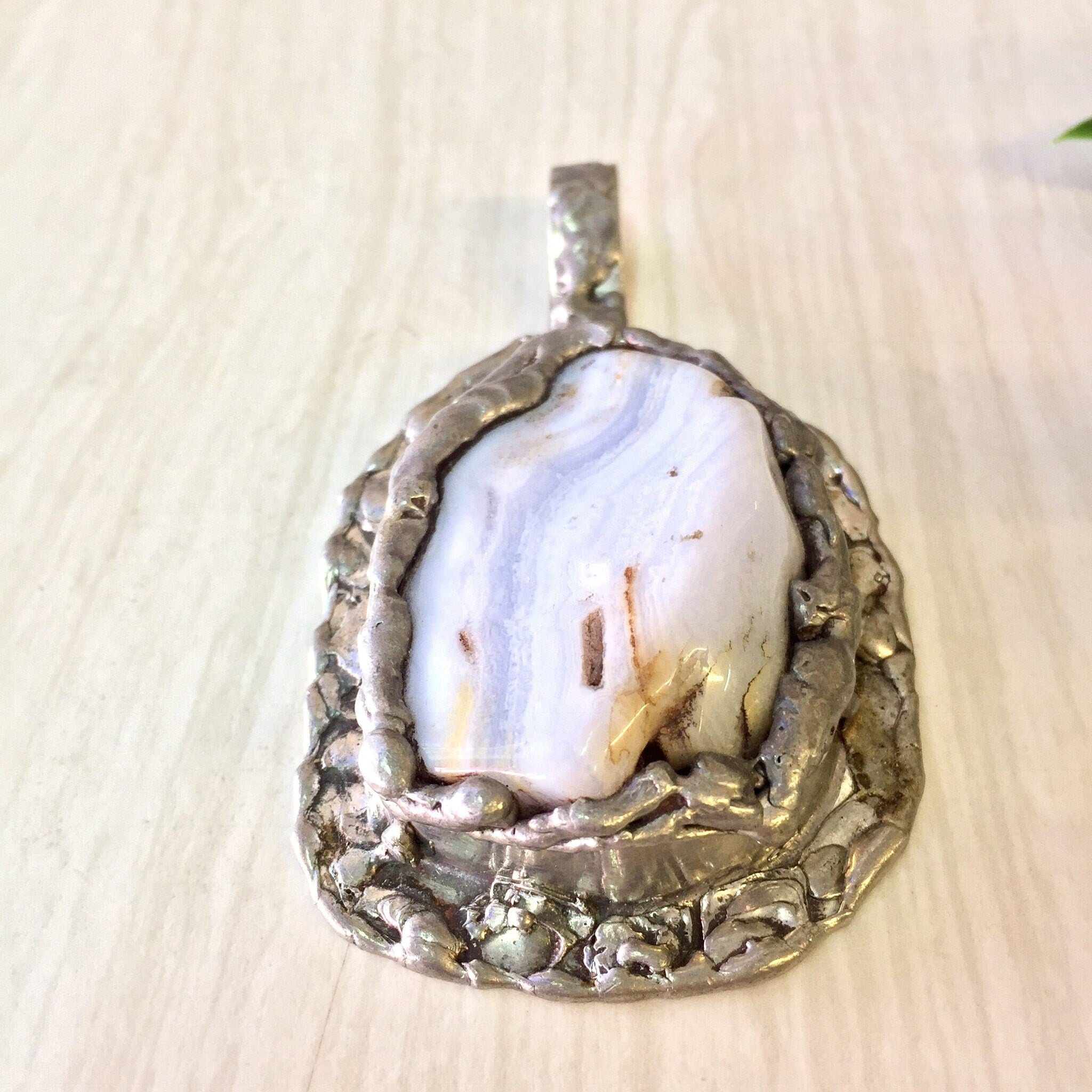 WA Danish Design, Modernist Pendant, Walter Arnesen, Danish Design Pendant, Agage Pendant, Agate Jewlery, Large Pendant, Brutalist Jewelry