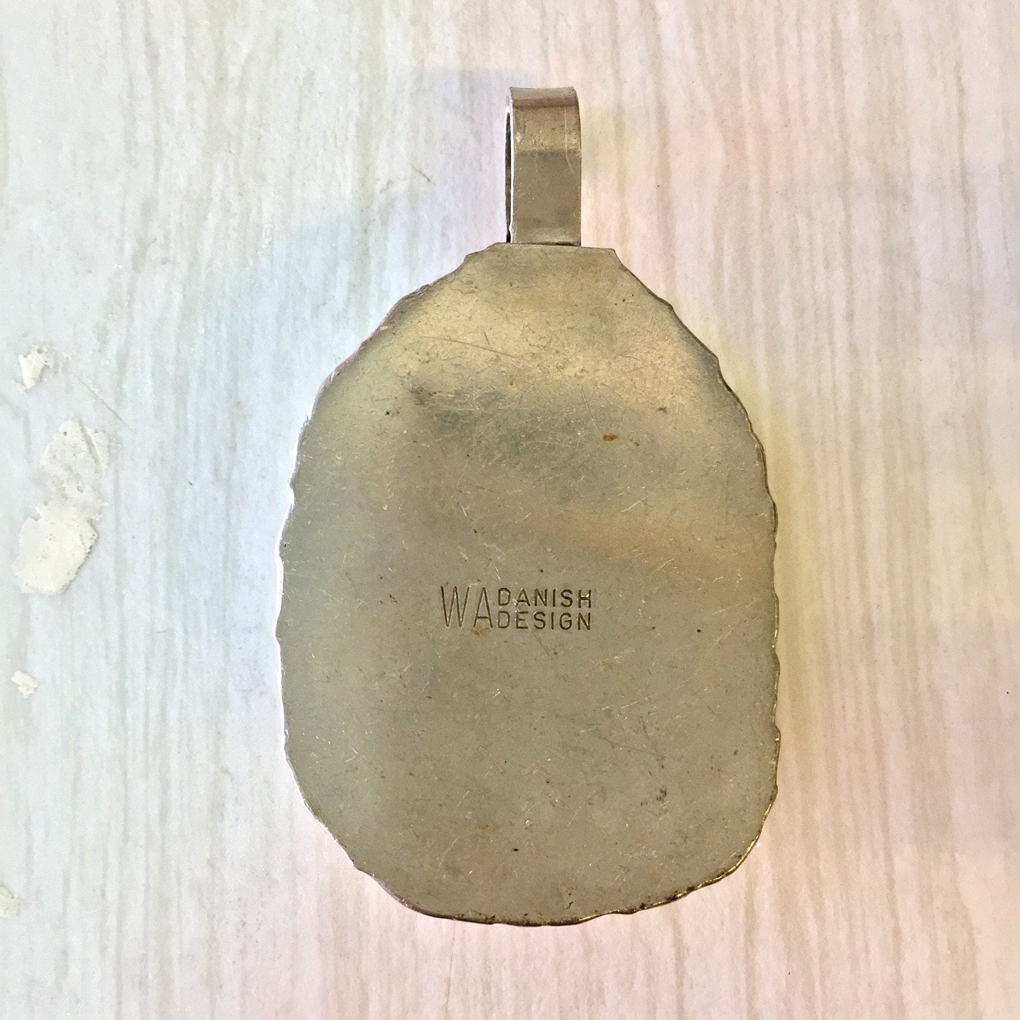 WA Danish Design, Modernist Pendant, Walter Arnesen, Danish Design Pendant, Agage Pendant, Agate Jewlery, Large Pendant, Brutalist Jewelry