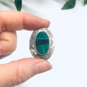 Malachite and Silver Earrings, Onyx Earrings, Post Earrings, Onyx and Malachite Earrings, Pierced Ears, Vintage Earrings