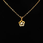 Vintage 14K Diamond Accent Solitaire Flower Pendant Necklace, Gold Flower Halo Charm, WG Setting, Dainty Gold Cable Chain, 16 3/8" L