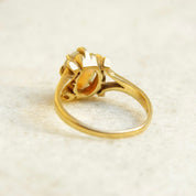 Vintage 14K Bonded Gold Opal Cabochon Ring, Iridescent Opal Gemstone, Elegant Yellow Gold Ring, 585 Jewelry, Size 4 3/4 US