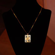 Vintage 14K Solid Gold King Of Hearts Pendant, Polished Yellow Gold, Cutout Design, Split Gold Bail, Cute Mini Pendant, 29mm x 17mm