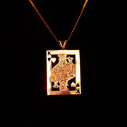 Vintage 14K Solid Gold King Of Hearts Pendant, Polished Yellow Gold, Cutout Design, Split Gold Bail, Cute Mini Pendant, 29mm x 17mm