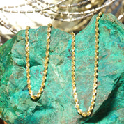 Vintage 14K Yellow Gold Rope Chain Necklace, 2mm Gold Chain, Spiral Rope Chain, 585 Jewelry, Unisex Chain, 18 1/4" L