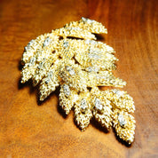 Vintage 14K Yellow Gold Diamond Conifer Tree Brooch, Textured Gold Pine Tree With 38 Dazzling Diamonds, 1.9 TCW, 2 3/8 L x 1 1/2 W