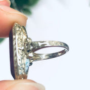 Vintage 18K White Gold Ring with Amethyst Gemstone, Amethyst Jewelry, White Gold Ring, 18K Jewelry, Engagement Ring