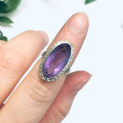 Vintage 18K White Gold Ring with Amethyst Gemstone, Amethyst Jewelry, White Gold Ring, 18K Jewelry, Engagement Ring