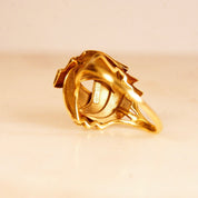 Vintage 585 GERMANY Yellow Gold Layered Dome Ring, Abstract Swirl Dome Ring, Ribbon Wreath Design, Chunky Gold Ring, Size 8 3/4 US