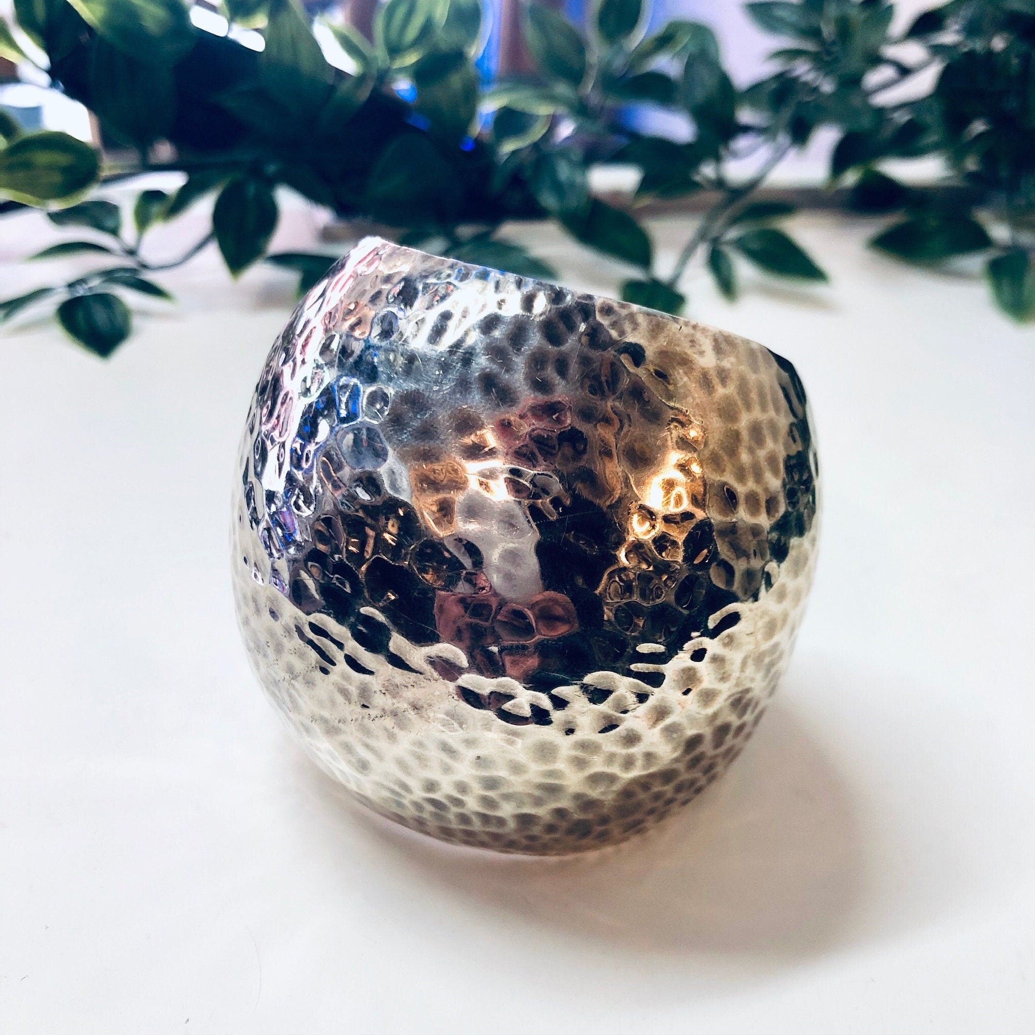 Vintage Cuff Bracelet, Silver Bracelet, Vintage Jewelry, Hammered Silver, Statement Jewelry, Thick Bracelet, Small Jewelry, Unique Jewelry