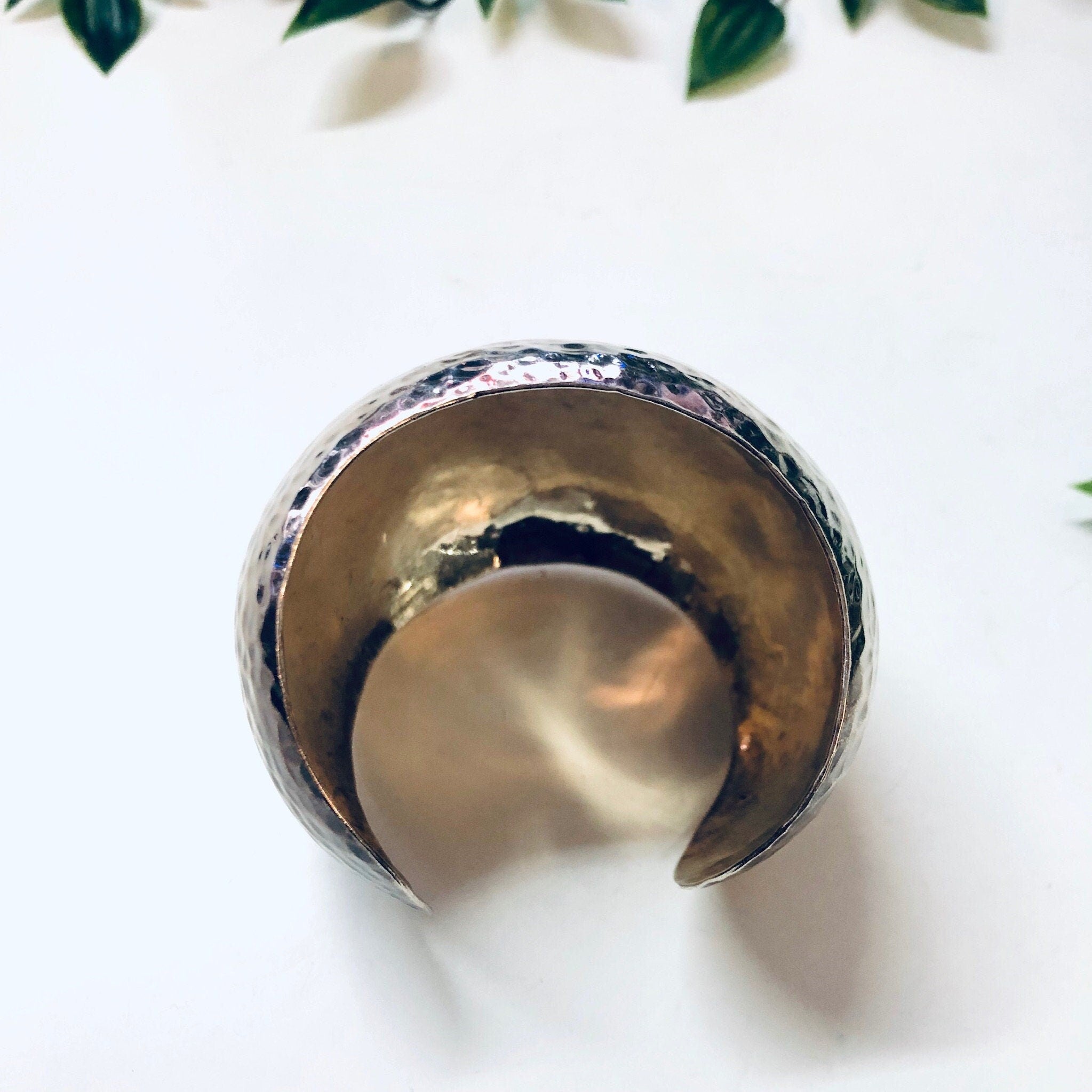 Vintage Cuff Bracelet, Silver Bracelet, Vintage Jewelry, Hammered Silver, Statement Jewelry, Thick Bracelet, Small Jewelry, Unique Jewelry