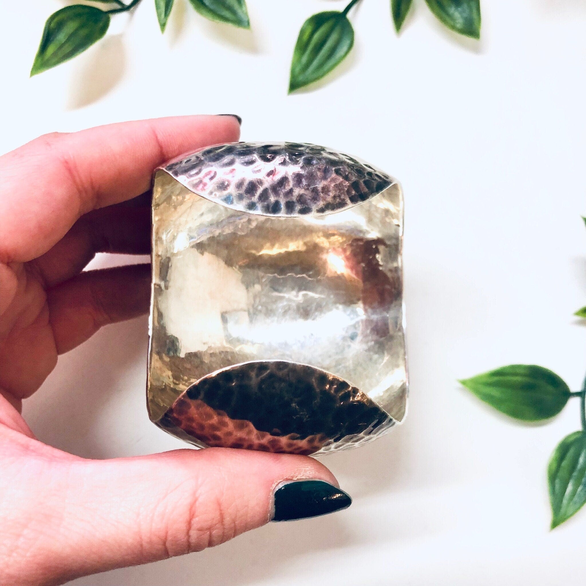 Vintage Cuff Bracelet, Silver Bracelet, Vintage Jewelry, Hammered Silver, Statement Jewelry, Thick Bracelet, Small Jewelry, Unique Jewelry