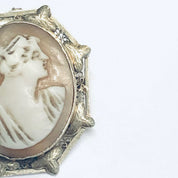 Vintage 14K White Gold Cameo, White Gold Jewelry, Cameo Pendant, Gold Cameo Pendant, 14K White Gold, White Gold Cameo Brooch, Vintage Brooch