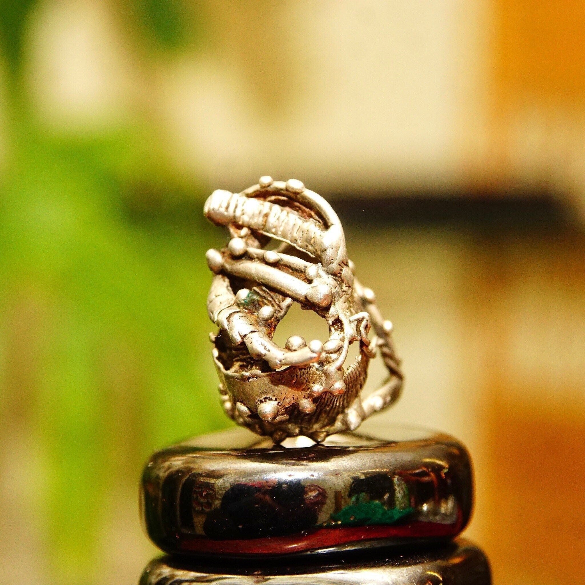 Punk, Chunky Silver Ring, Size 7 US