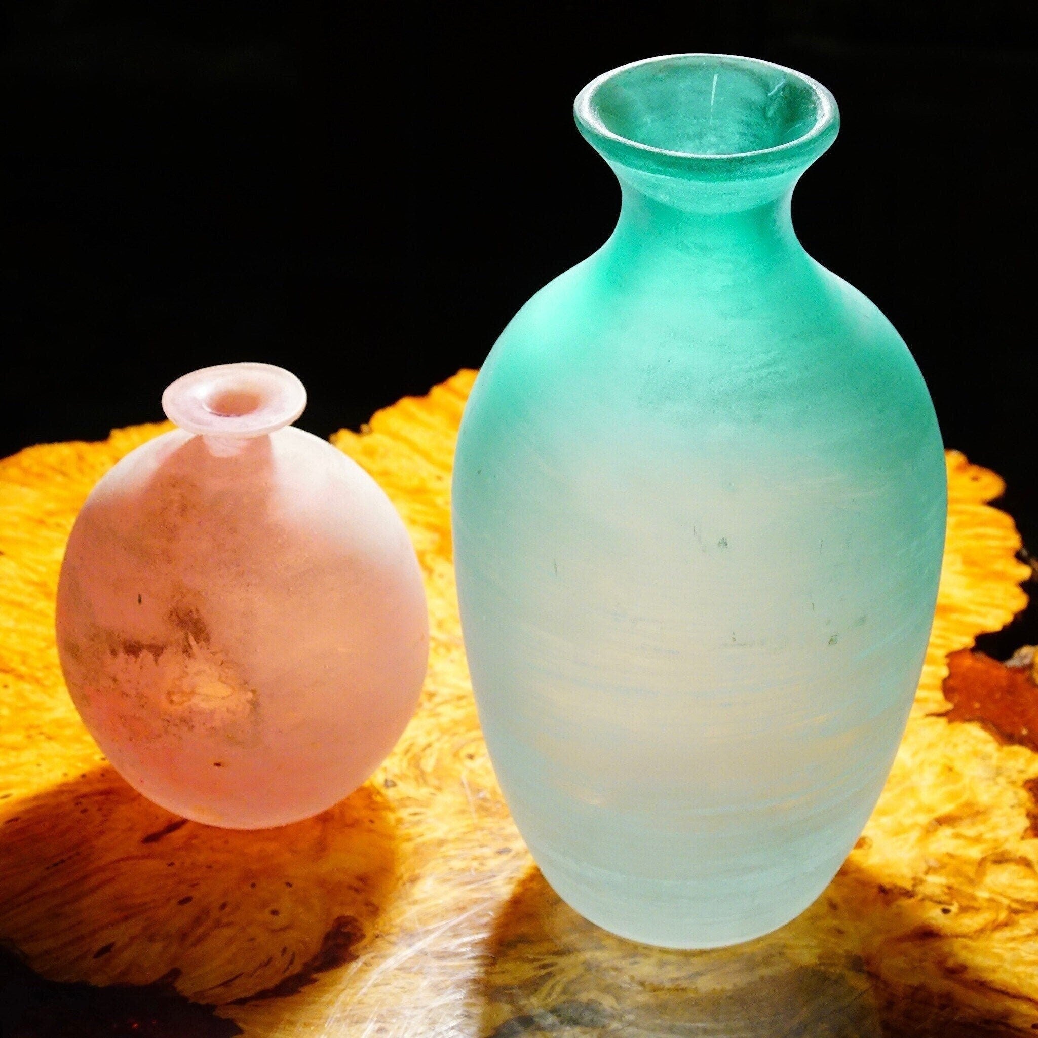 Vintage Signed Cenedese Modern Art Scavo Murano Frosted Blue Glass Vase, Impressive Italian Glass Vase, 12 1/4 H x 7 W