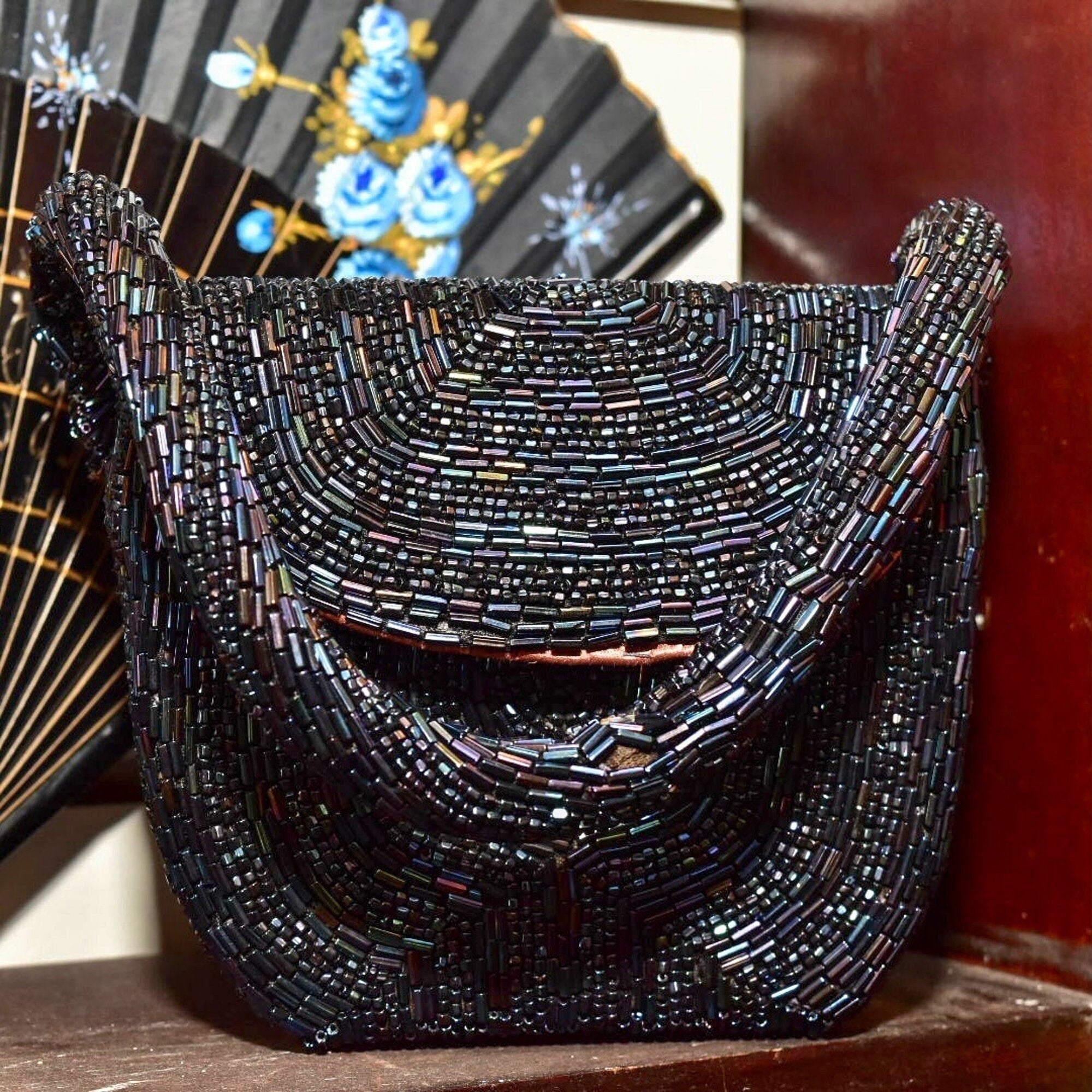  Matching Top-Handle Strap, Rose Gold Satin Lining & Coin Purse