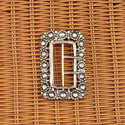 Antique English Sterling Silver Nurses Belt Buckle, Large Solid Silver Baroque Flower Belt Buckle, Art Nouveau, 3 1/2" H - Good's Vintage