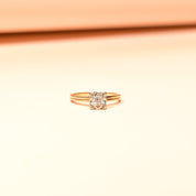1940's Jabel 14K Diamond Engagement Ring, Two-Tone Diamond Solitaire Ring, .21 CT Estate Jewelry, 5 US
