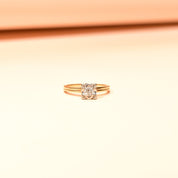 1940's Jabel 14K Diamond Engagement Ring, Two-Tone Diamond Solitaire Ring, .21 CT Estate Jewelry, 5 US