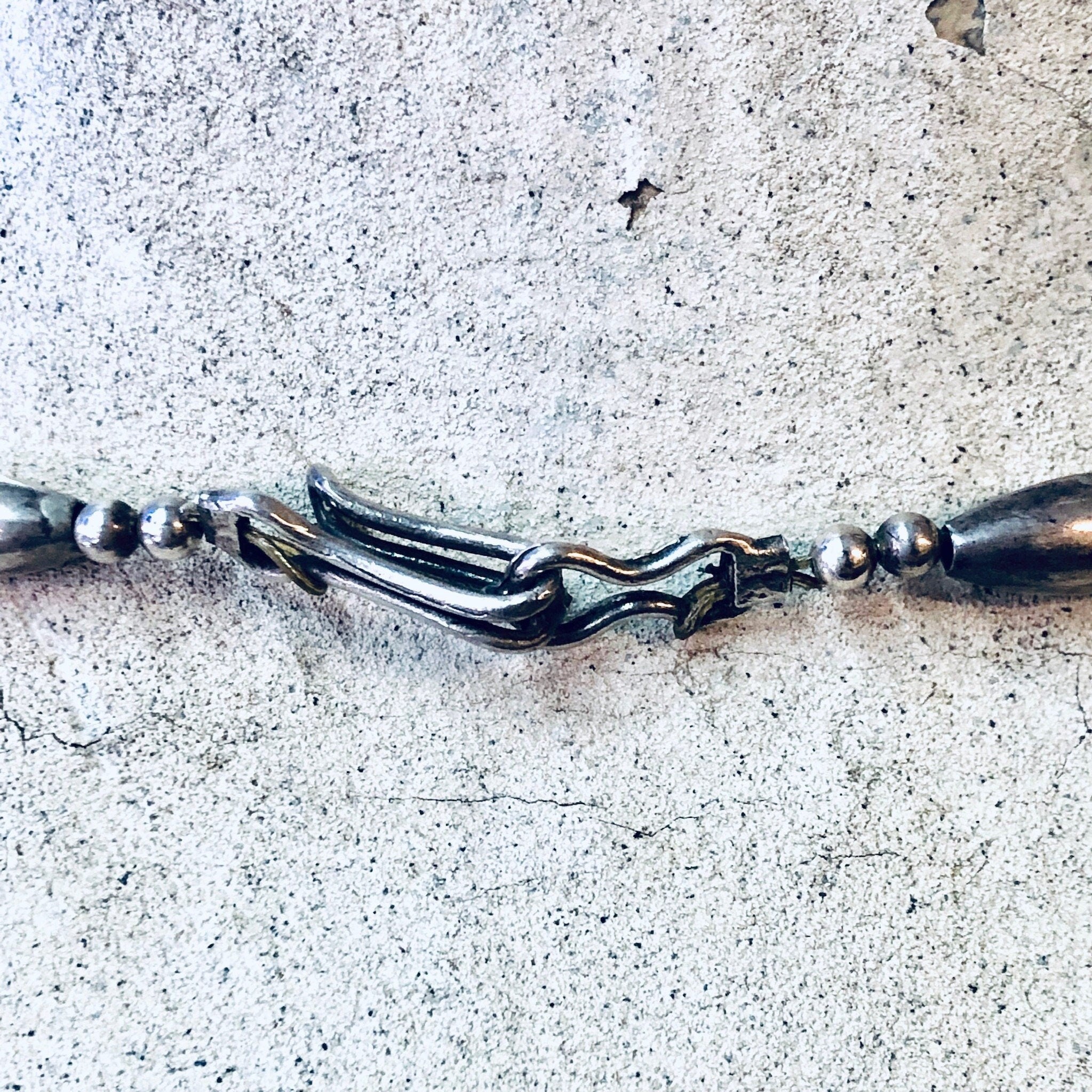 Vintage Necklace, Silver Necklace, Beaded Necklace, Silver Beads, Beaded Jewelry, Vintage Jewelry, Long Necklace, Stamped Silver, 925 Chain