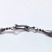 Vintage Necklace, Silver Necklace, Beaded Necklace, Silver Beads, Beaded Jewelry, Vintage Jewelry, Long Necklace, Stamped Silver, 925 Chain