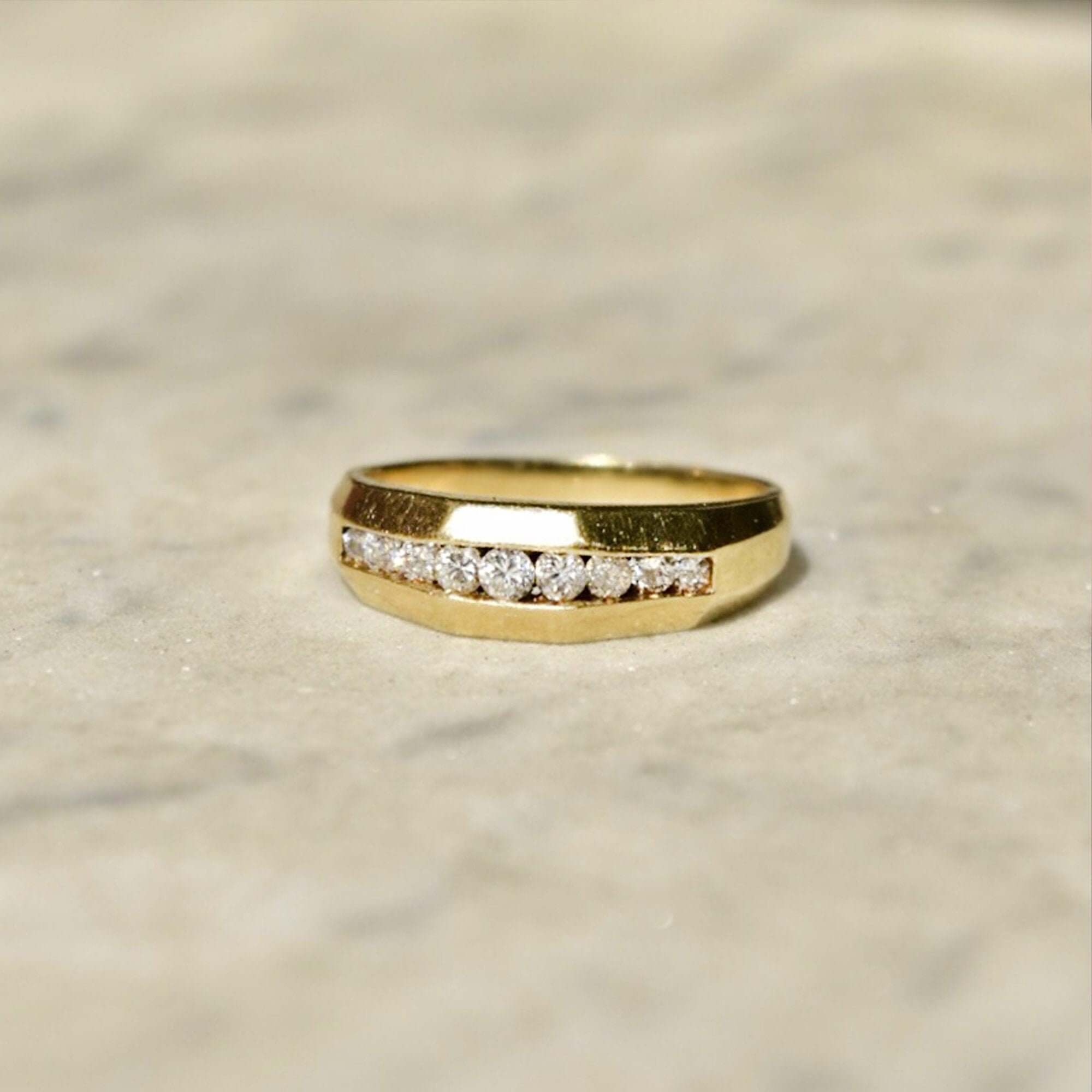 14K Channel Set Diamond Wedding Ring