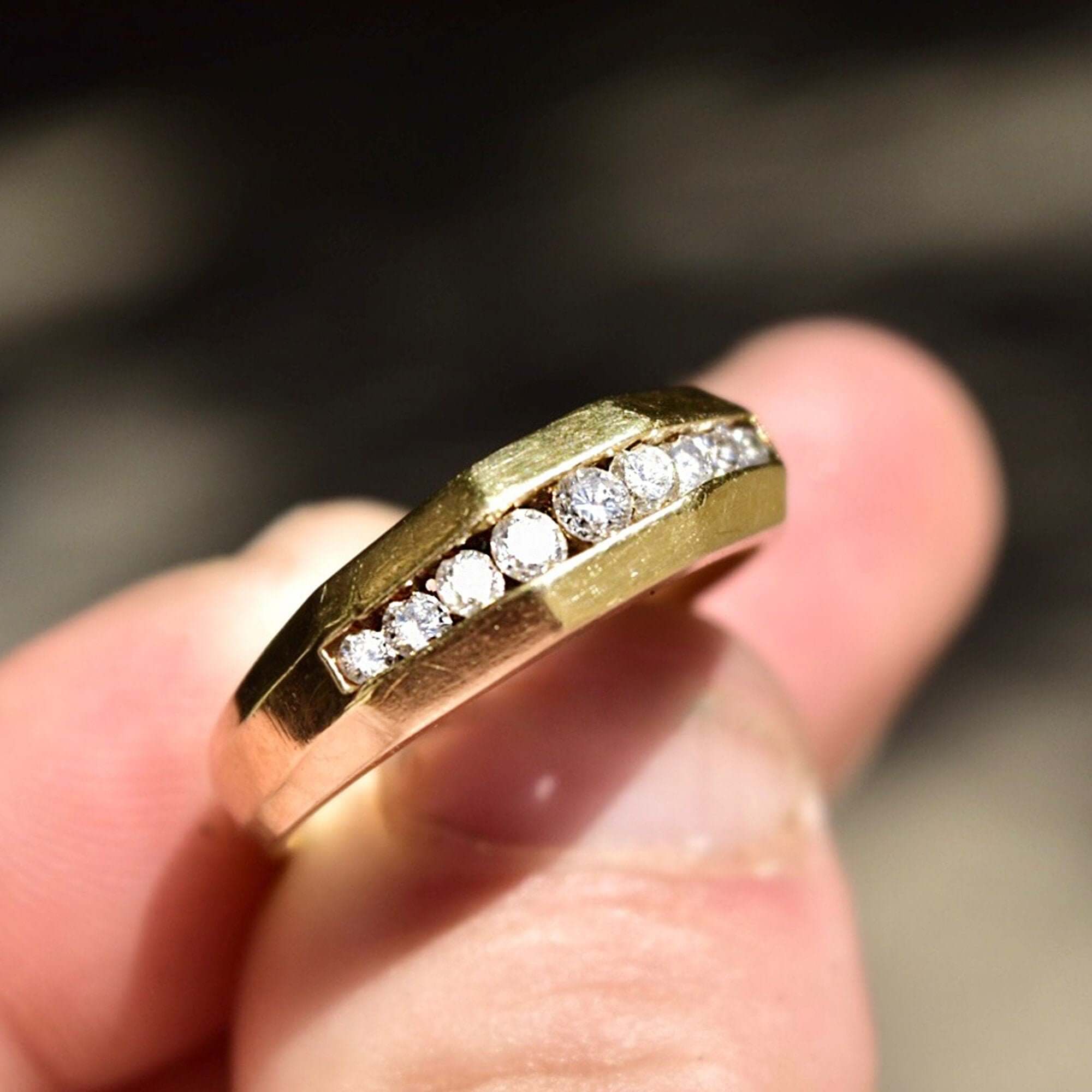 14K Channel Set Diamond Wedding Ring