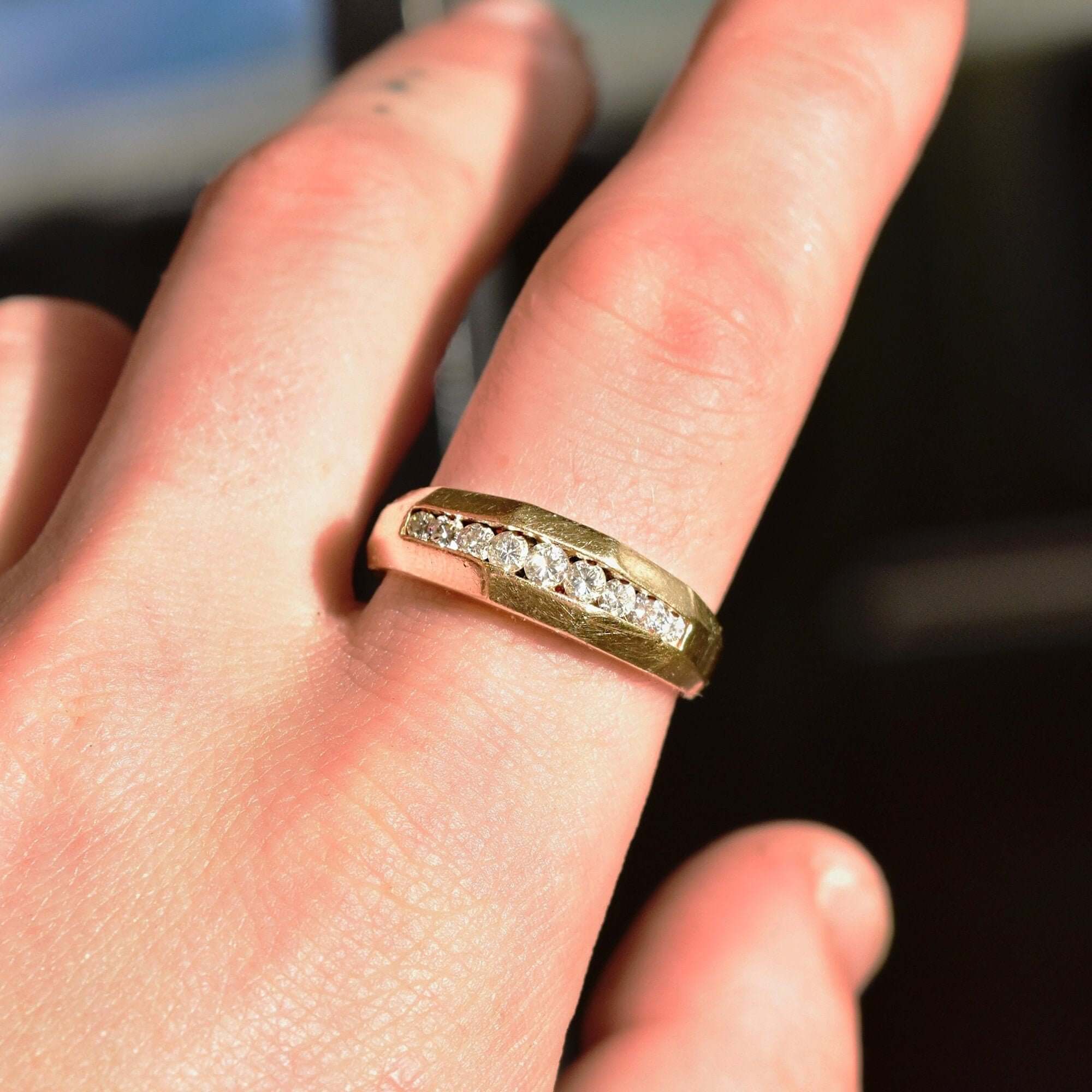 14K Channel Set Diamond Wedding Ring