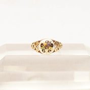 14K Enamel Order Of The Eastern Star Ring In Yellow Gold, F.A.T.A.L Women's Masonic Ring, Size 5 1/4 US