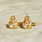 14K Moonstone Fortune Teller Cufflinks, Yellow Gold Bullet Back Cufflinks, Genuine Moonstone, .25 TCW - Good's Vintage