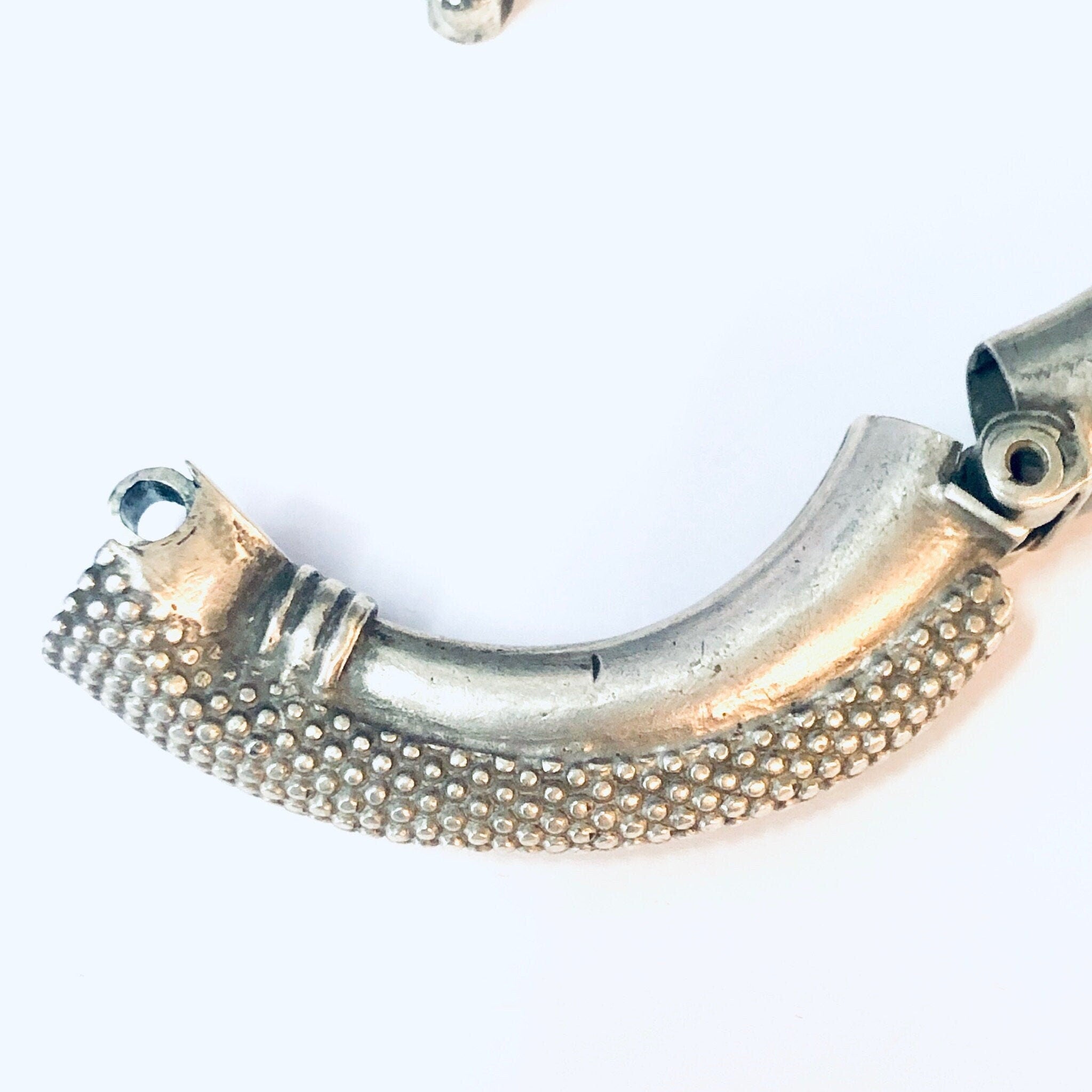 Vintage Anklet, India Silver, Large Anklet, Hinged Bangle, Vintage Jewelry, Textured Silver, Statement Jewelry, Unique Bracelet, 800 Silver