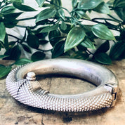 Vintage Anklet, India Silver, Large Anklet, Hinged Bangle, Vintage Jewelry, Textured Silver, Statement Jewelry, Unique Bracelet, 800 Silver
