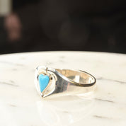 Vintage TAXCO Sterling Silver Turquoise Heart Clamper Cuff, Modernist Silver Cut-Out Cuff, Bright Blue Turquoise, 925 Mexico, 7" Diameter