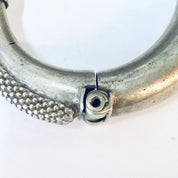 Vintage Anklet, India Silver, Large Anklet, Hinged Bangle, Vintage Jewelry, Textured Silver, Statement Jewelry, Unique Bracelet, 800 Silver