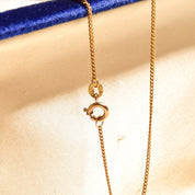 Estate 18K Smoky Quartz Teardrop Necklace In Yellow Gold, Pear-Cut Solitaire Pendant, 1mm Gold Chain, 16" L