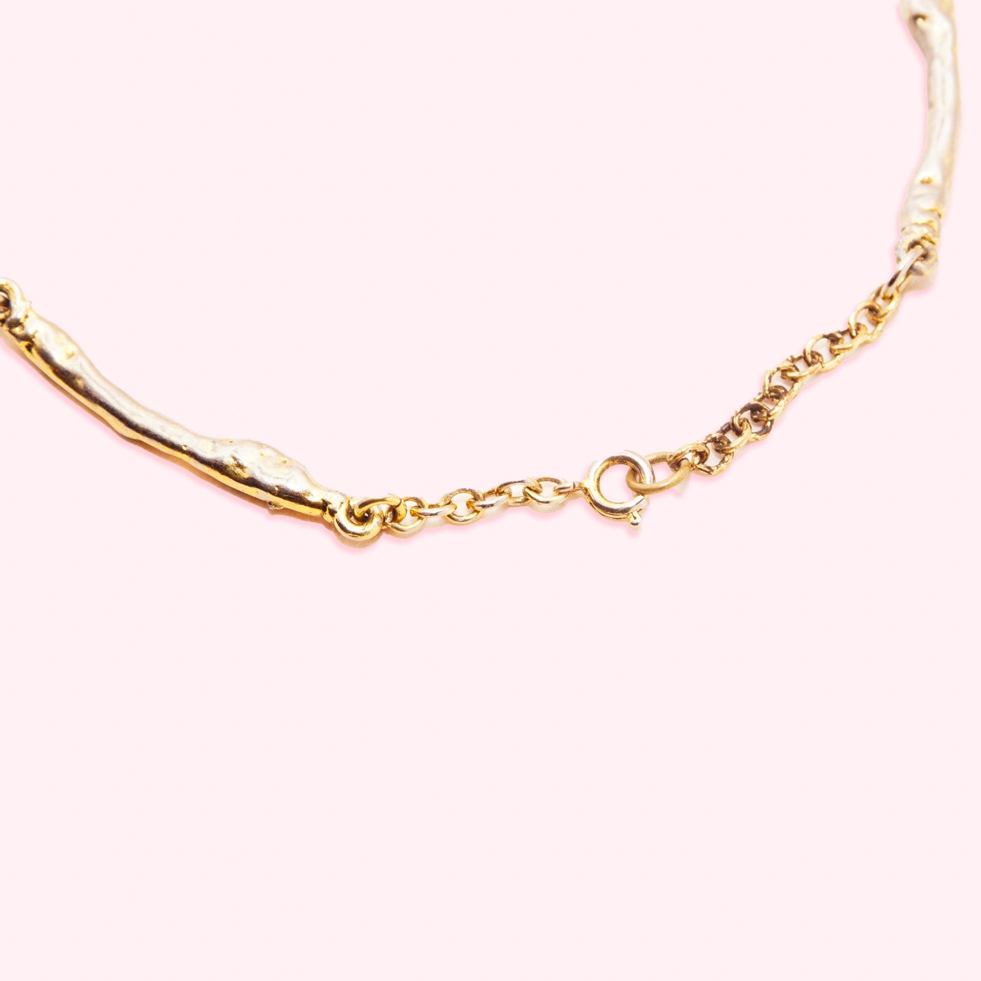 Modernist GSM Brass Plated Pendant Necklace, Huge Mixed Metal Articulated Dancing Lady Figure Pendant, Adjustable