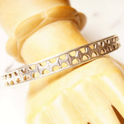 Vintage TAXCO Sterling Silver Cut-Out Bangle Bracelet, Modernist/Bohemian Silver Bangle, Large Round Bangle, 925 Mexico, 2/34" Diameter
