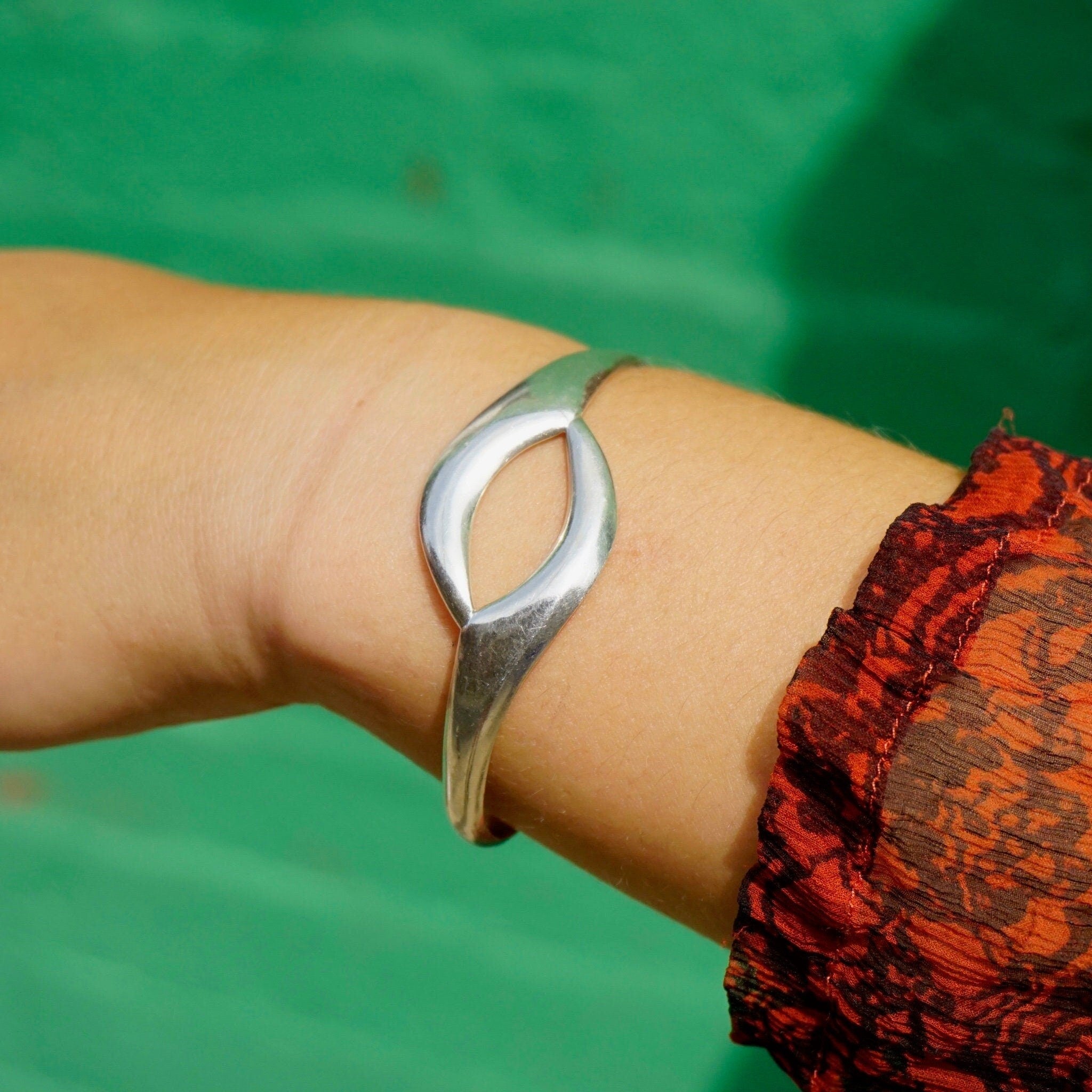 Vintage Sterling Silver Bracelet Cuff, Made In Mexico Silver Bracelet, Modern Silver Bracelet, Minimalist Cuff, 950 Jewelry