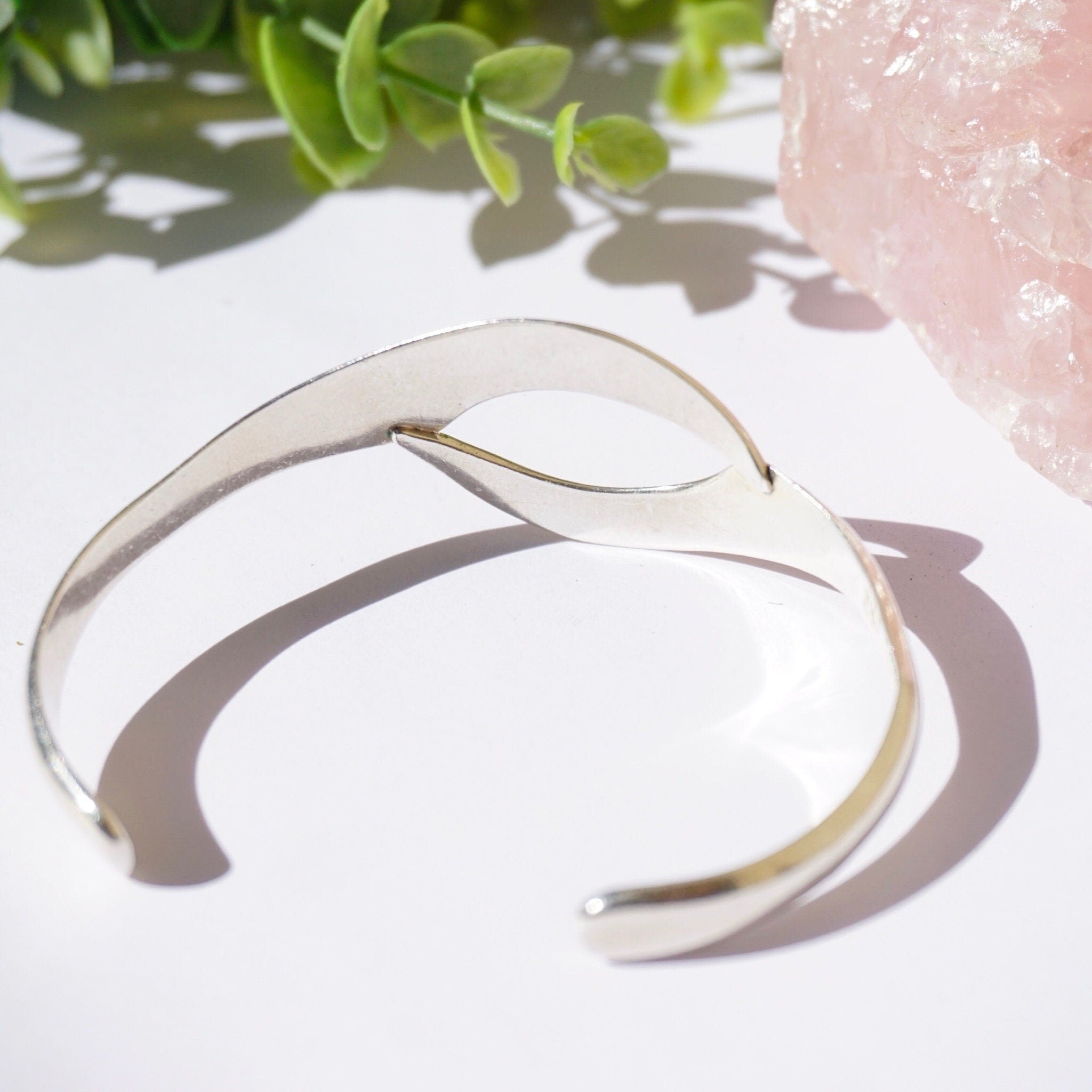 Vintage Sterling Silver Bracelet Cuff, Made In Mexico Silver Bracelet, Modern Silver Bracelet, Minimalist Cuff, 950 Jewelry